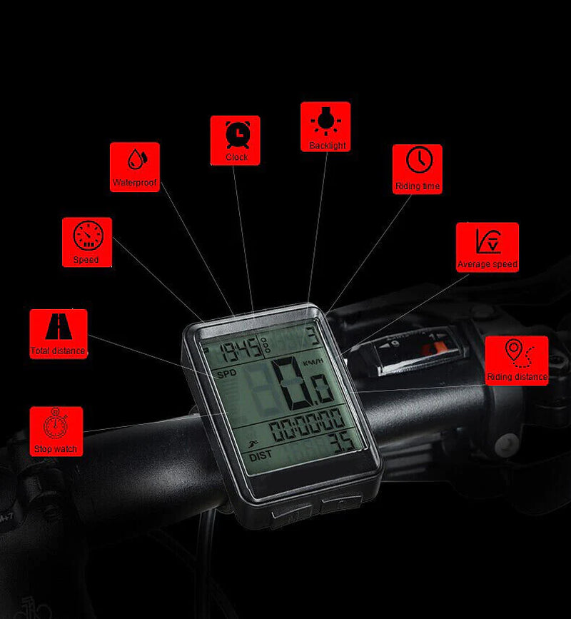 Bike Bicycle Speedometer Cycle Digital Odometer Computer Waterproof LCD Wireless