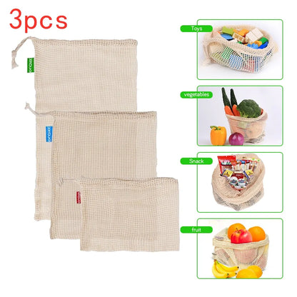 Reusable Cotton Mesh Bag For Vegetables